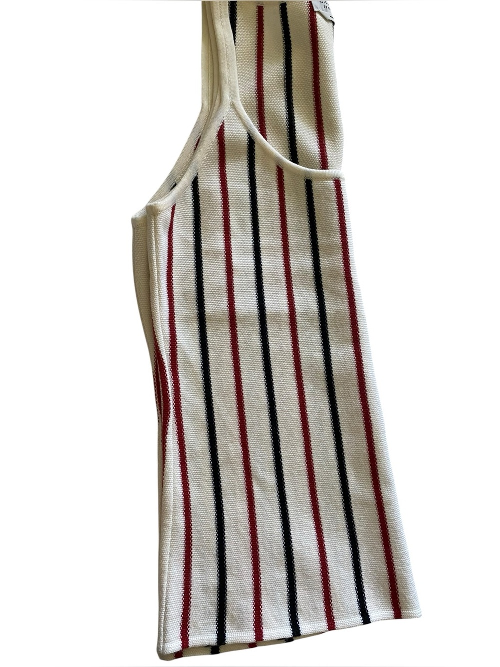 Gabriela Hearst Ivory Tank Top with Black & Red Stripes - Picture 5 of 12